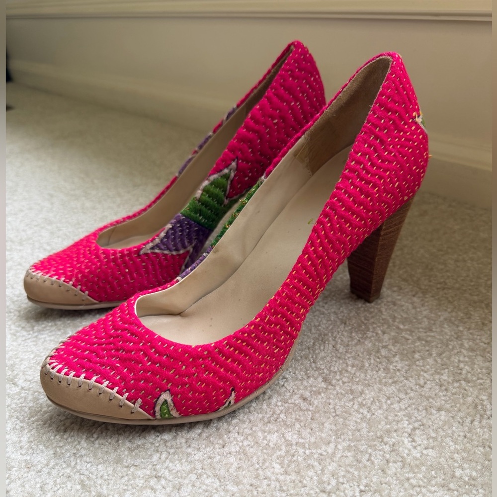 Anthropologie Terra Plana Eco Friendly Fabric Floral Recycled Heels